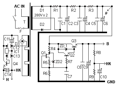 SRPP EQ Amplifier 電源部 回路図